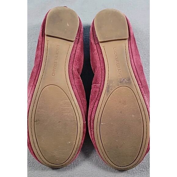 Lucky Brand Echo 3 Burgundy Leather Ballet Flats 👠 Women’s Size 8 - Picture 6 of 7
